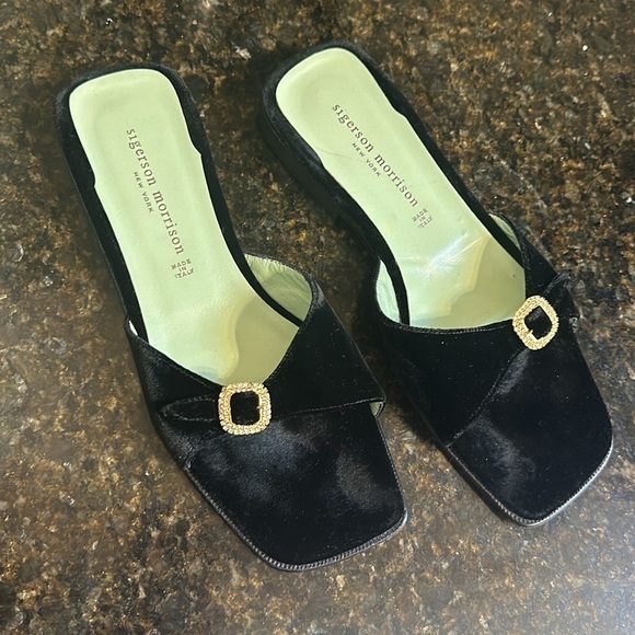 SIGERSON MORRISON DESIGNER VELVET RHINESTONE SHOES MADE IN ITALY SIZE 9.5 - Picture 5 of 12